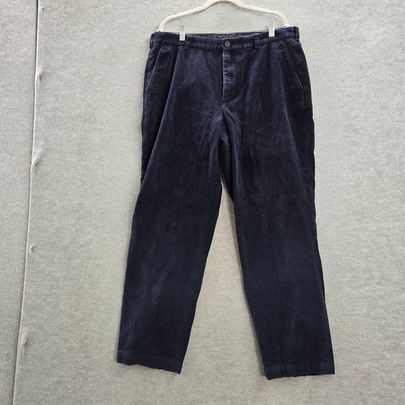 Brooks Brothers Men Pants 38x32 Blue Clark Corduroy Chino Pockets High Rise - Picture 1 of 12